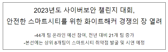 2023년 사이버보안 챌린지 대회 개최