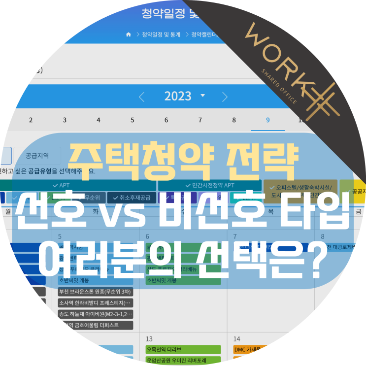  주택청약 당첨 전략, 선호타입 vs 비선호타입, 여러분의 선택은?