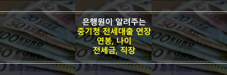  (은행원이 알려주는) 중기청 버팀목 전세대출 만기 연장, 연봉 조건, 나이 조건, 전세금 조건, 직장 퇴사 조건
