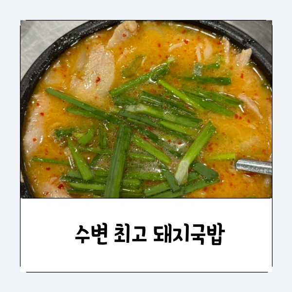 내돈내산 찐후기 [부산 수변공원 맛집] 수변최고돼지국밥 민락본점