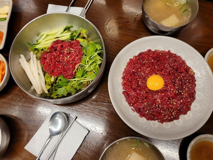  종로 광장시장 육회맛집 부촌육회 미슐랭 맛집 찐후기 내돈내산