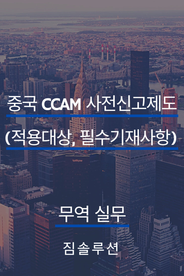 중국 화물 사전신고제도 CCAM(적용 대상, 필수 기재 사항 등)