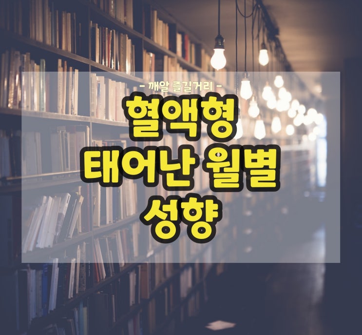  MBTI 혈액형 차이와 태어난 월별 성향