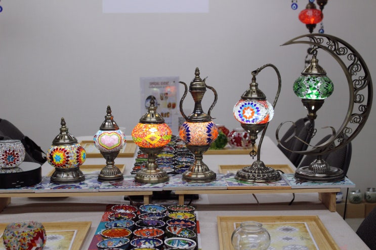 유리공예 서울 원데이클래스 터키문화원 모자이크 테이블 램프 만들기