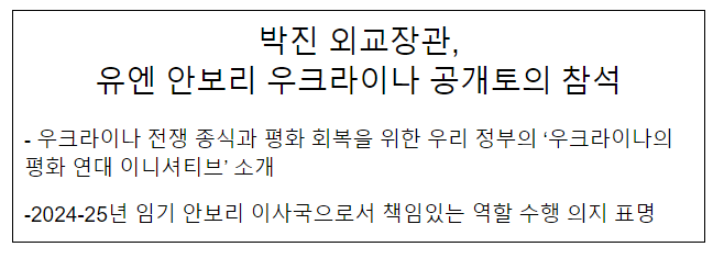 박진 외교장관, 유엔 안보리 우크라이나 공개토의 참석 박진 외교장관, 유엔 안보리 우크라이나 공개토의 참석