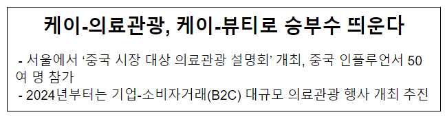 케이-의료관광, 케이-뷰티로 승부수 띄운다 케이-의료관광, 케이-뷰티로 승부수 띄운다