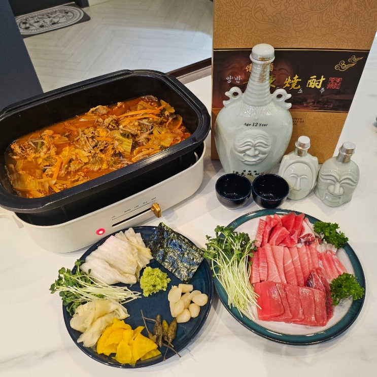  애주가 부부 추천 동탄 참치정육점 포장 후기 (안동소주, 차돌 짬뽕)