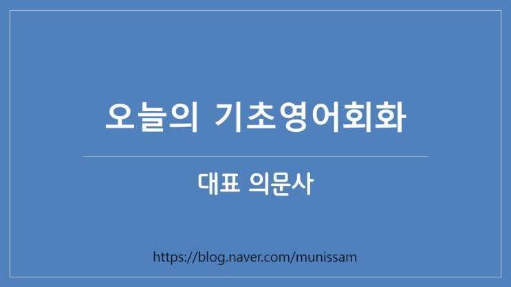  시니어 기초영어회화 XV /  대표 의문사