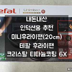 테팔 6X 후라이팬 20cm 언리미티드 크리스탈 티타늄코팅 인덕션용 내돈내산 후기 추천미니후....