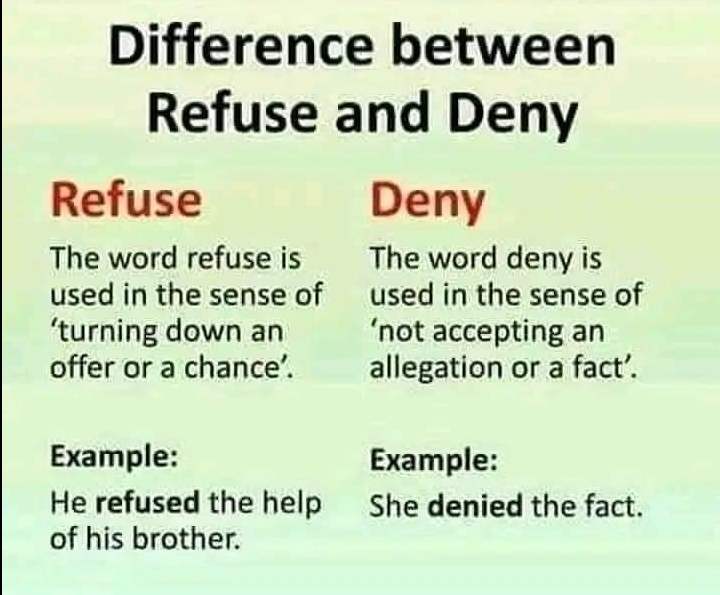 [영어] Refuse와 Deny의 차이