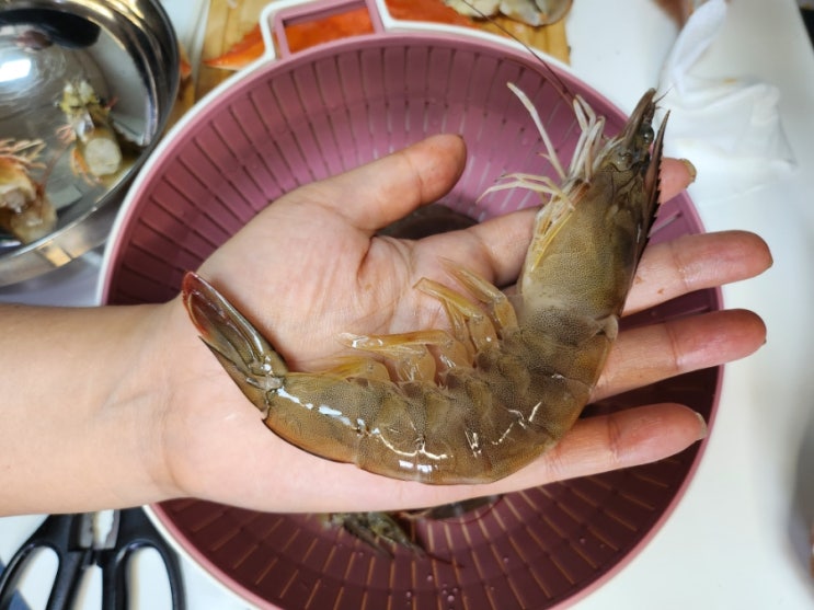  새우철 생 새우회, 에어프라이기 새우 소금구이