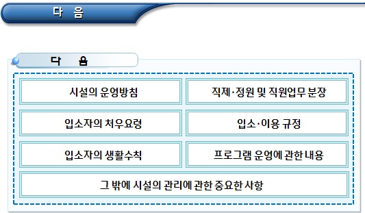 피해장애인쉼터 운영 기본원칙 및 기준