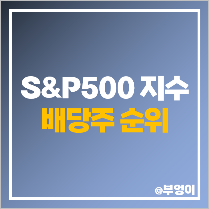 S&P500 지수 미국 배당주 순위 고배당주 배당금 높은 주식 S&P500 지수 미국 배당주 순위 고배당주 배당금 높은 주식