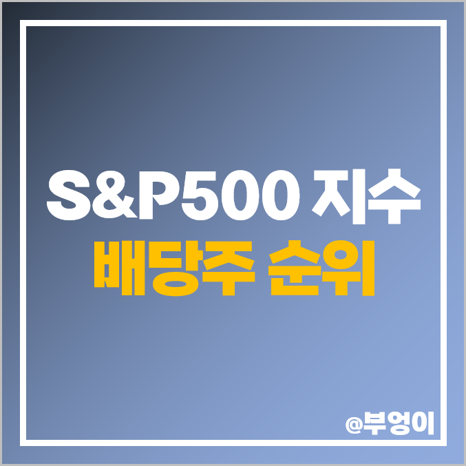 S&P500 지수 미국 배당주 순위 고배당주 배당금 높은 주식