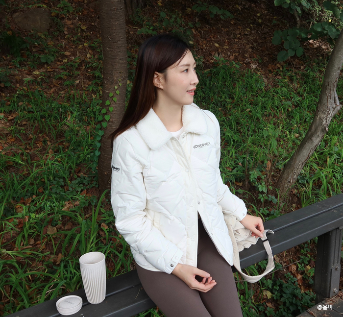  디스커버리 경량패딩 여성 퀼팅자켓 가을 코디 추천 &아차산 둘레길 다녀옴