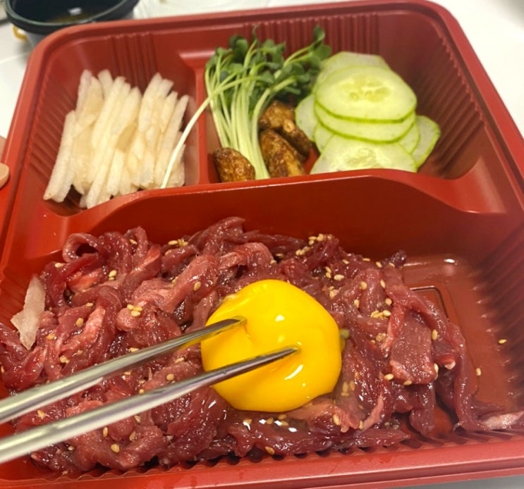  부평 삼산동 육회맛집 일타닭강정과육회 포장후기