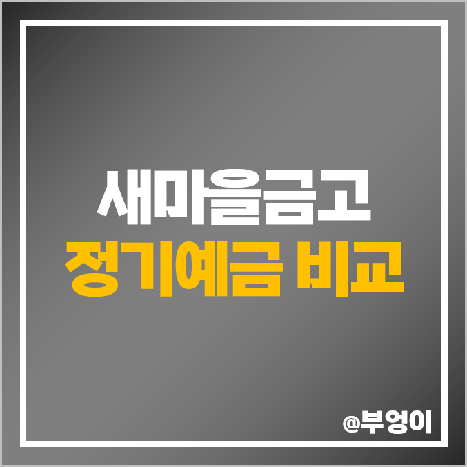 새마을금고 정기예금 금리 이자 비교 특판 추천 새마을금고 정기예금 금리 이자 비교 특판 추천