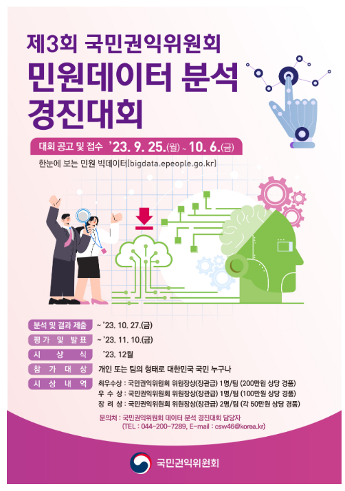 민원 빅데이터 활용 ‘교통 안전 개선’ 국민 아이디어 공모 민원 빅데이터 활용 ‘교통 안전 개선’ 국민 아이디어 공모