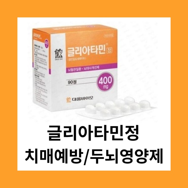  글리아타민정 효능 부작용 건망증 뇌 기능 개선제 /치매약