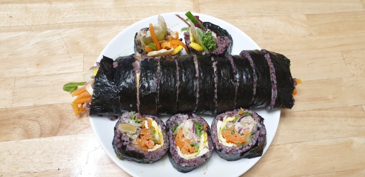  중학생 아침밥 추천 메뉴:) 샐러드 참치김밥 만들기 키성장 식단