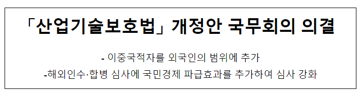「산업기술보호법」 개정안 국무회의 의결 「산업기술보호법」 개정안 국무회의 의결