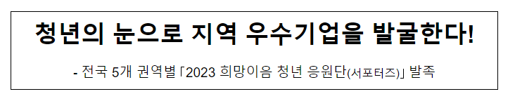 청년의 눈으로 지역 우수기업을 발굴한다! 청년의 눈으로 지역 우수기업을 발굴한다!
