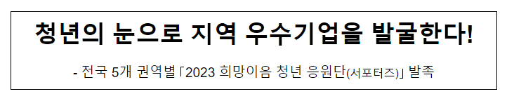 청년의 눈으로 지역 우수기업을 발굴한다!