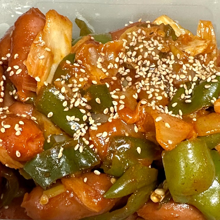  [애옹한끼] 만들기 쉬운 반찬, 소세지 야채볶음