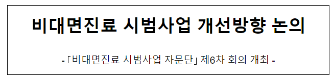 비대면진료 시범사업 개선방향 논의