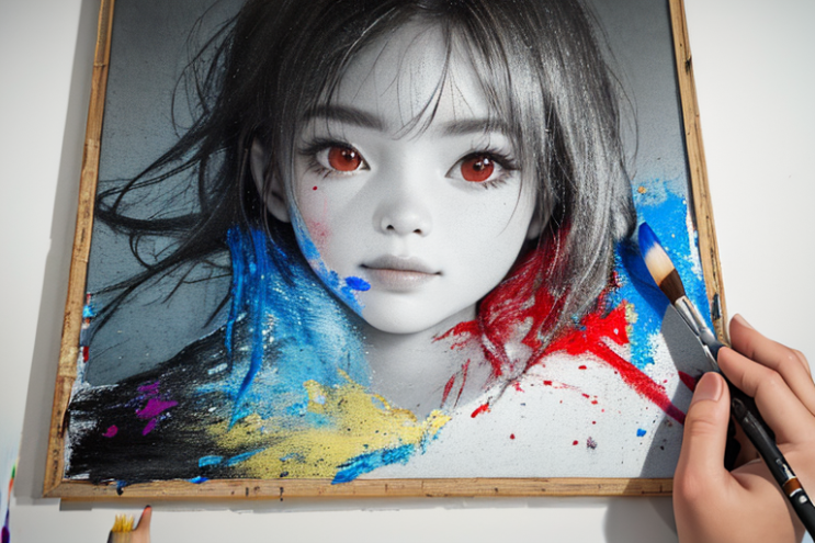  [Ai Greem] 사물_미술 004: 미술 관련 무료 썸네일 이미지, 붓, 물감 관련 Ai 무료 이미지