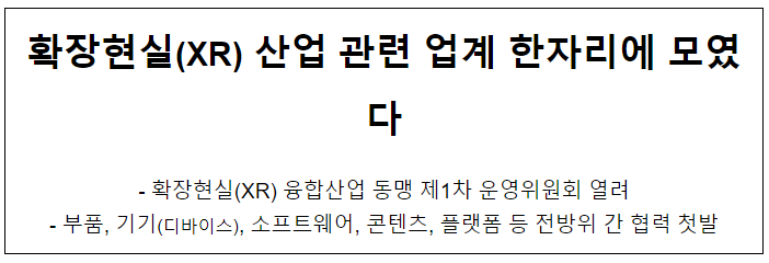 확장현실(XR) 산업 관련 업계 한자리에 모였다 확장현실(XR) 산업 관련 업계 한자리에 모였다