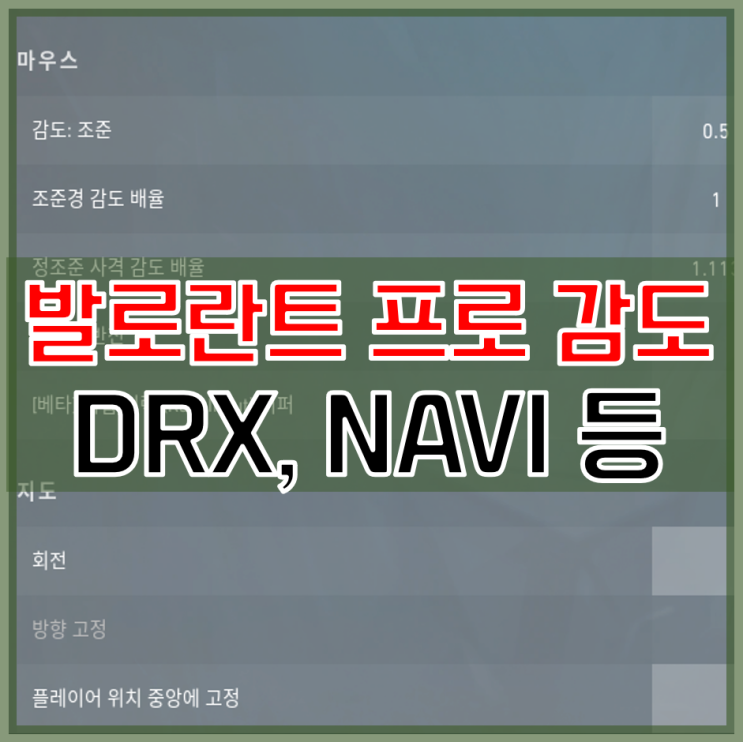  발로란트 프로 감도 모음 따라 써보자
