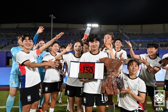 <b>여자 축구</b> '리빙레전드' <b>지소연</b>, A매치 150경기 출전 대기록 세워