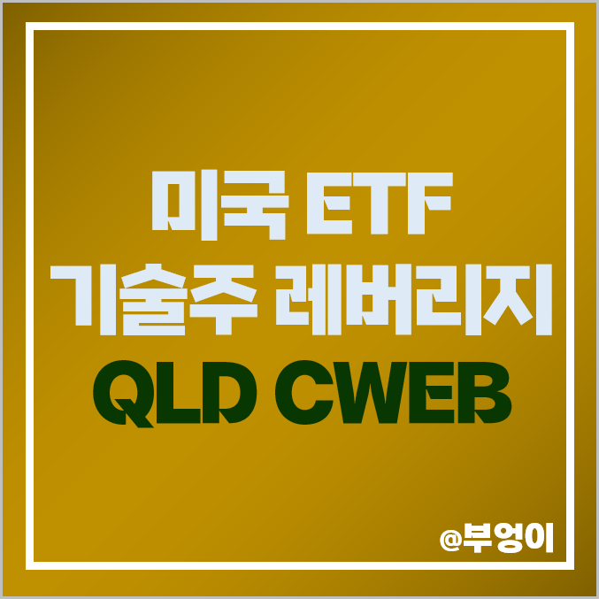 기술주 레버리지 미국 ETF 투자 방법 QLD CWEB 주가 수수료