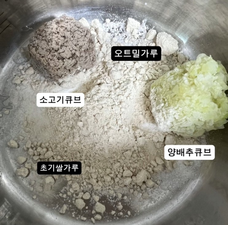 [초기 이유식] 소고기 양배추 오트밀/8배 죽/냄비 이유식/양배추 큐브 만들기
