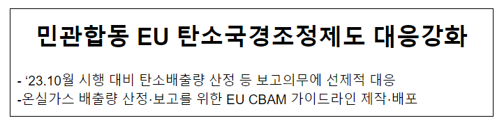 민관합동 EU 탄소국경조정제도 대응강화