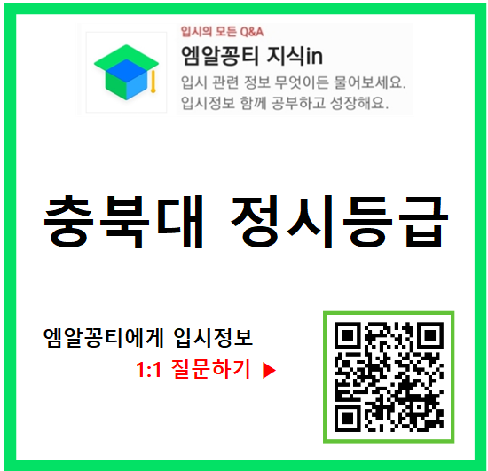  2023학년도 충북대 정시등급, 경쟁률, 충원율 기준 학과 순위