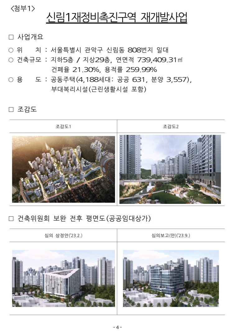  서울시, 신림1구역 등 건축심의 통과