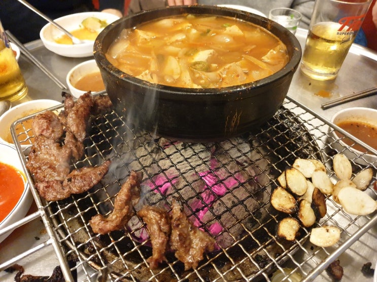  강남 역삼동 한티역 숨은 맛집 가격 좋은 생 소갈비살 된장찌개 강남골