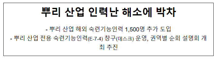 뿌리 산업 인력난 해소에 박차