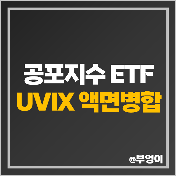 변동성 공포 지수 VIX 미국 ETF UVIX 주가 주식 액면 병합 변동성 공포 지수 VIX 미국 ETF UVIX 주가 주식 액면 병합