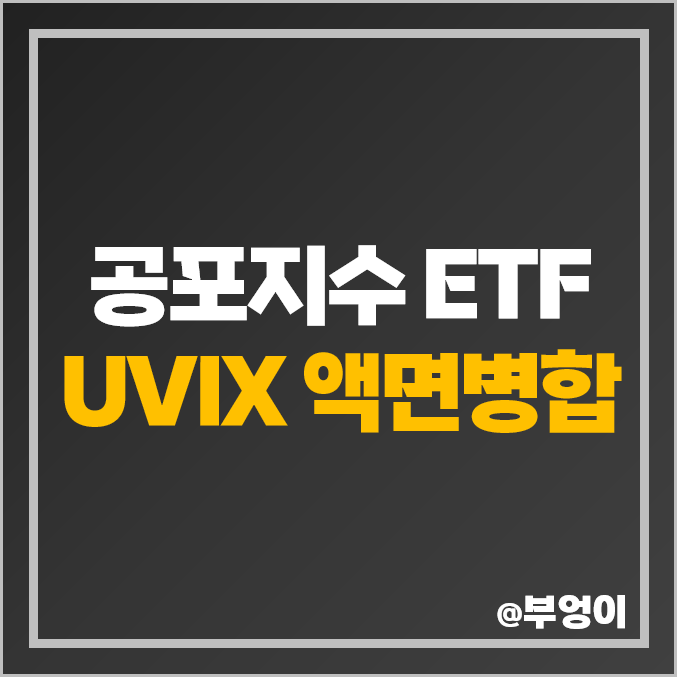 변동성 공포 지수 VIX 미국 ETF UVIX 주가 주식 액면 병합