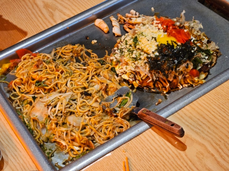  잠실새내역 맛집 끌 철판 오코노미야끼 야끼소바 내돈내산 후기