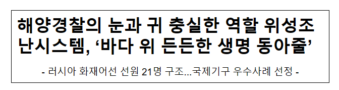 해양경찰의 눈과 귀 충실한 역할 위성조난시스템, ‘바다 위 든든한 생명 동아줄’ 해양경찰의 눈과 귀 충실한 역할 위성조난시스템, ‘바다 위 든든한 생명 동아줄’