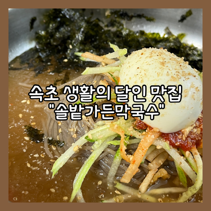  [속초] 조양동 생활의 달인 막국수 맛집"솔밭가든막국수" 내돈내산