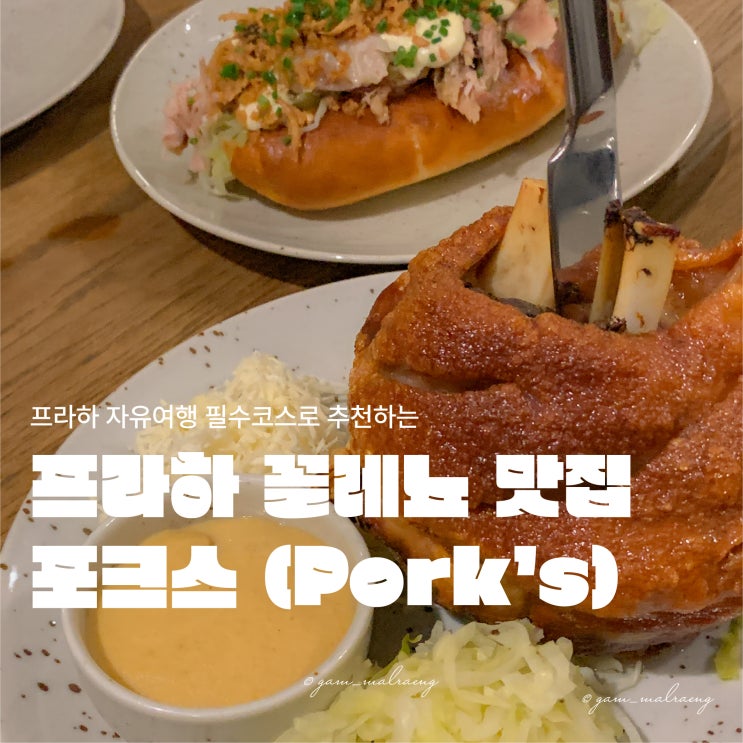 프라하 포크스 꼴레뇨 맛집 Porks 예약 방법과 메뉴, 후기