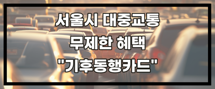 서울시 <b>대중교통</b> 무제한 혜택, <b>기후동행카드</b>