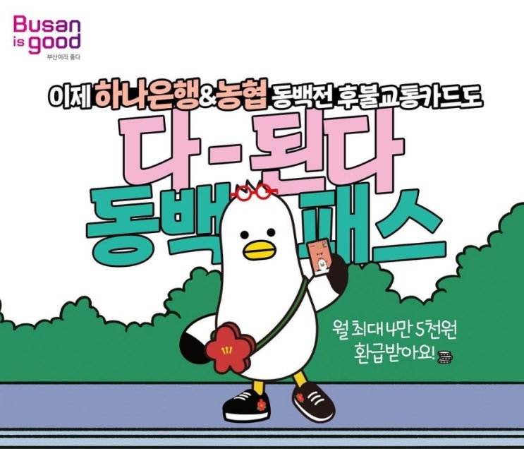  동백패스, 이제 하나은행,농협은행 발급 카드도 환급 가능!