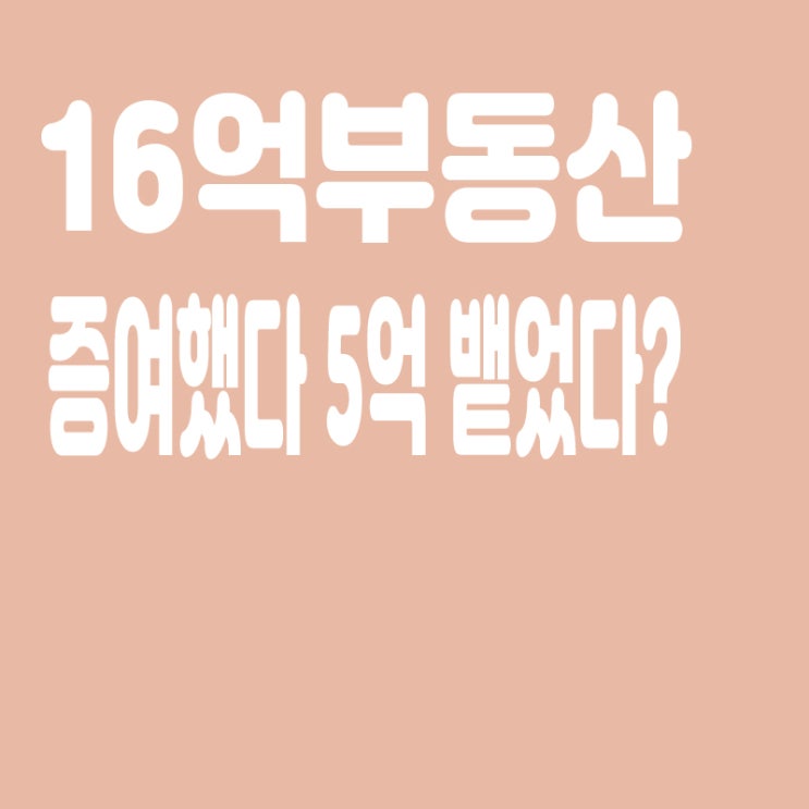  16억 부동산 증여했다 5억 뱉었다,법원 “정당 과세”,증여세란?