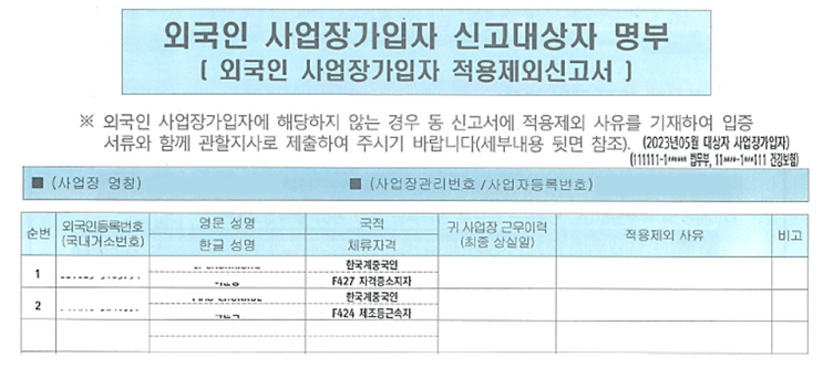 국민연금 사업장가입자 대상 안내문(외국인근로자 포함) 국민연금 사업장가입자 대상 안내문(외국인근로자 포함)